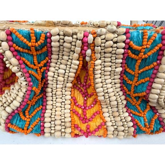 NWT Beaded Boho Festival Clutch Crossbody Bag India Handmade Colorful - Picture 3 of 7